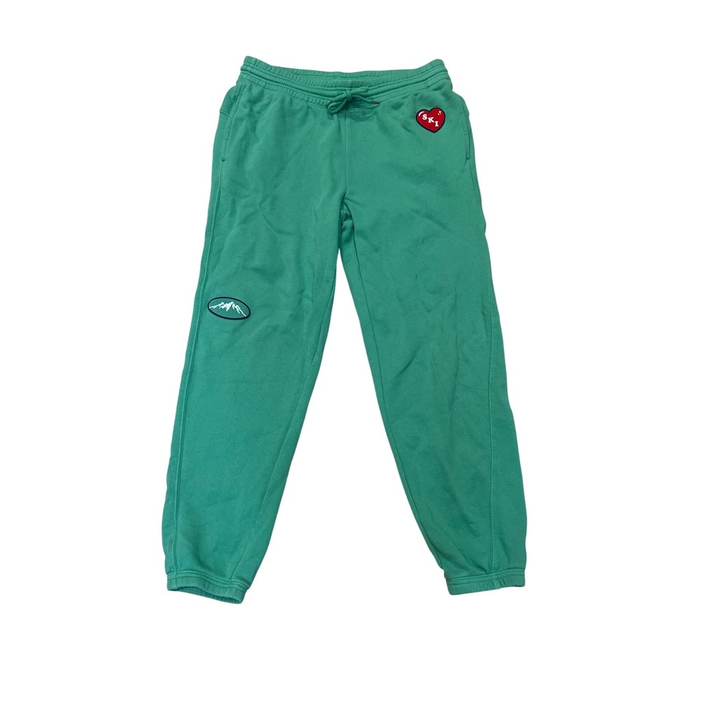Aerie Gree Sweatpants Joggers Heart Mountain Patch Drawstring Waist Women's M